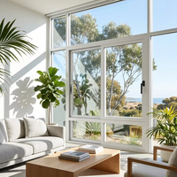 Fenêtre coulissante en aluminium à double vitrage australien avec moustiquaire en acier inoxydable 304