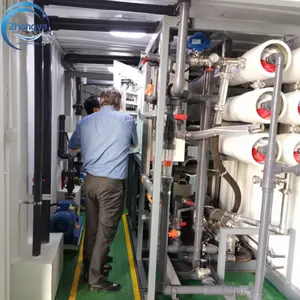 Système de filtre à eau par osmose inverse Conteneur d'usine de dessalement Dessalement de l'eau salée à l'eau potable pour la base de mariculture