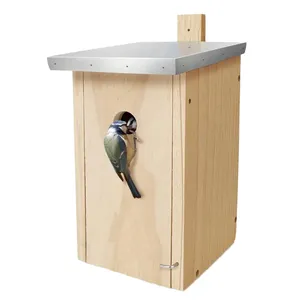 Nichoir solide pour grappiniers avec toit en bois, maison pour animaux de compagnie écologique - Product Image 1