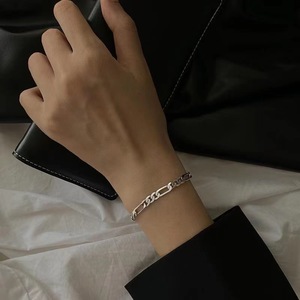 Trendy Plated <b>Silver</b> <b>Men</b> Hip Hop Minimalist Niche Design Adjustable Streetwear Cuff Bracelet Ornaments Gift for Boys and Teens - Product Image 3