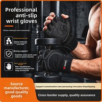 Gants de fitness en polyester pour hommes pour la musculation, les soulevés de terre, les tractions, les développés couchés, la musculation avec barre et la musculation - Protection des poignets antidérapante
