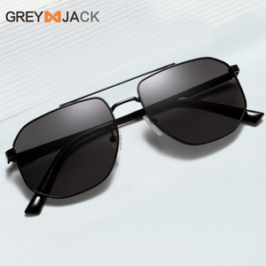 แว่นกันแดดโลหะยูนิเซ็กส์เกรย์แจ็ค G016 UV400 เลนส์โพลาไรซ์ TAC ประเภท 3 แว่นกันแดดกรอบทอง - Product Image 3