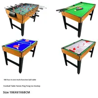 Mini Home Snooker Table Personnalisable 4-en-1 Jouet Multifonctionnel pour Enfants Comprend Football Billard Table Tennis MDF Piscine