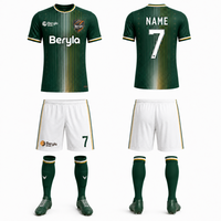 Uniforme de Fútbol Personalizado para Clubes, Diseño Elegante Francés Verde Bosque, Impresión por Transferencia de Calor, Transpirable, Secado Rápido, 100% Poliéster