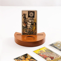 Support de carte de tarot Phase de lune en bois Oracle Affirmation Card Display Divination Meditation Decor Witchy Accessories Holder
