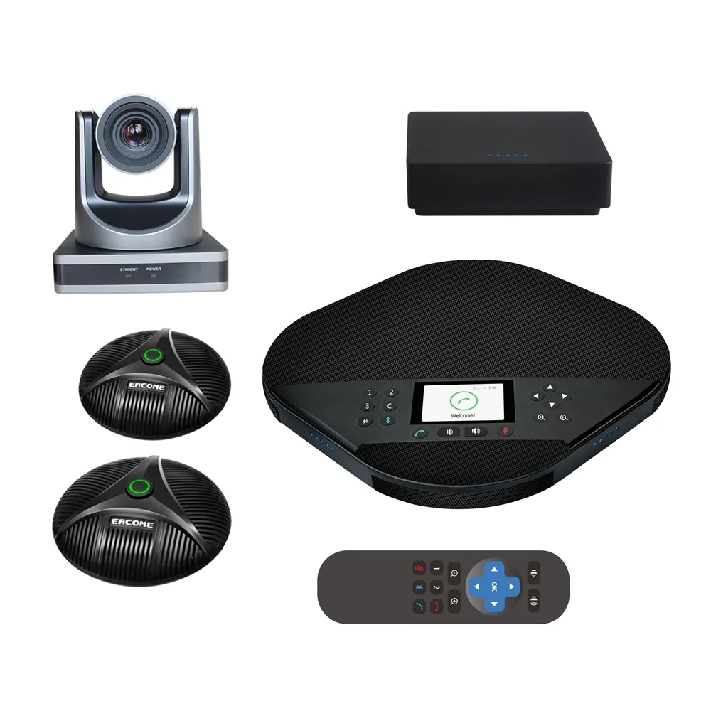 Eacome professionelle Konferenzgruppe mit HD-Kamera, Lautsprecher und Verlängerungsmikrofonen