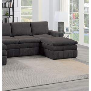 DB contemporain 1pc chaise sans bras chaise modulaire moderne canapé sectionnel vison Morgan tissu-daim pour bureau à domicile salon - Product Image 6