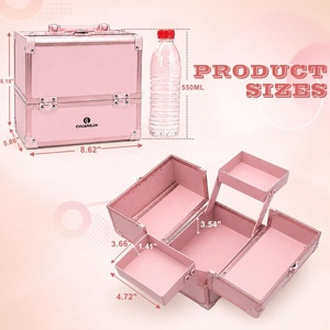 Estuche de <span class=keywords><strong>Maquillaje</strong></span> Profesional Portátil y Resistente, Personalizable, de Aluminio, <span class=keywords><strong>para</strong></span> Cosméticos y Belleza, Compatible con ODM - Product Image 5