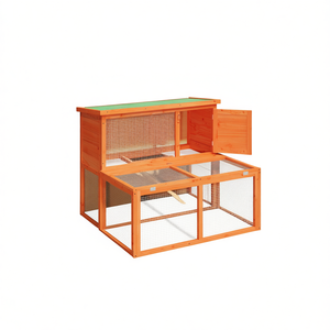 Casa para Conejos de Madera Maciza de Pino, 40.2x35.4x33.3 Pulgadas, Color Marrón, Mueble para Mascotas de Exterior, Duradero, Tamaño Mediano - Product Image 1