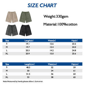 Summer Men's Vintage Acid Washed Shorts Loose Fit Custom French Terry Cotton Solid Pattern Print Baggy Streetwear - Product Image 5