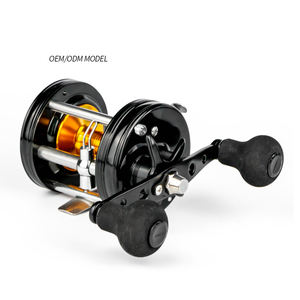 Rueda de pesca personalizada cuerpo completo de Metal carrete de pesca de agua salada carrete de aluminio Baitcasting CNC mango tambor mano derecha Jigging carrete - Product Image 1