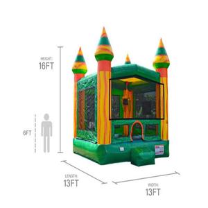 Château gonflable vert et orange de qualité commerciale pour les fêtes d'<span class=keywords><strong>anniversaire</strong></span> des enfants, <span class=keywords><strong>location</strong></span> pour événements - Product Image 4