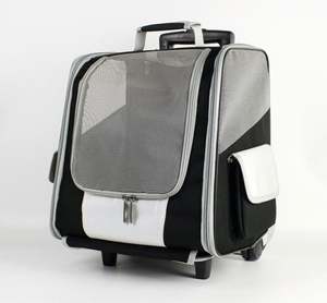 กระเป๋าเป้สะพายหลังมีล้อลากสำหรับสุนัขแมวระบายอากาศตาข่ายได้รับการอนุมัติจากสายการบิน - Product Image 2