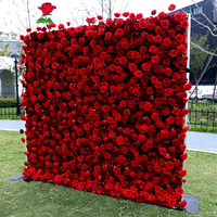 Décoration de mariage QSBD de haute qualité, rouleau de fleurs en tissu 5D, fond de mur, fleurs artificielles en soie mélangée, moderne, fait à la main