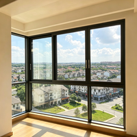 Modernes Design Maßgefertigtes Schiebefenster-System Doppelverglasung Hurrikan-Beständiges Aluminium-Schiebefenster für Zuhause