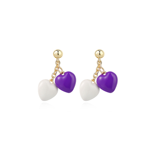 Venta al por mayor de plata esterlina 925 joyería recién nacido bebé caramelo colorido personalizado esmalte encantos corazones Stud pendientes antialérgicos - Product Image 3