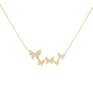 Trendz N62001 productos de venta caliente Bling helado cubano Cadena de enlace directo de la mariposa encanto gargantilla Collar para las mujeres - Product Image 4