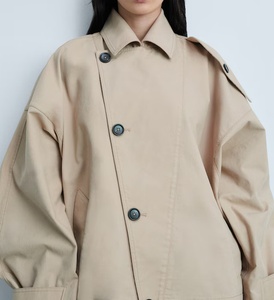 <span class=keywords><strong>Trench</strong></span> in Twill 100% Cotone con Bottoni a Doppio Petto Diagonale, Cappotto Invernale da <span class=keywords><strong>Donna</strong></span> <span class=keywords><strong>Classico</strong></span> Vintage - Product Image 2