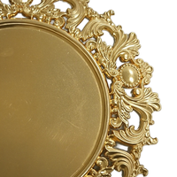 Assiettes de présentation rondes en plastique PP doré de luxe WOJU, durables, pour mariage, motif personnalisé, vaisselle de dîner, fête à domicile