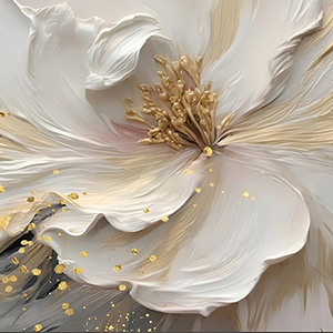 Flor de lámina de oro moderna, lienzo pintado a mano, textura, arte de pared grande, pintura <span class=keywords><strong>al</strong></span> óleo, pintura de pared abstracta hecha a mano para decoración del hogar - Product Image 3