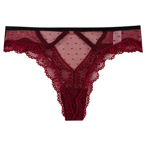 Women Lace Thong Panties Set Seamless Ultra Thin Low Rise <b>Sexy</b> Solid Color <b>Underwear</b> with Crossback Design - Product Image 6