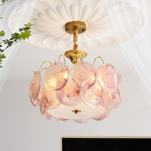 French Retro Murano Master Bedroom Eye-Protecting Ceiling Lamp, Italian Light Luxury High-End Glass Living Room Chandelier - Product Image 1