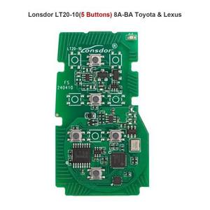 Lonsdor LT20-10 (5 Botones) 8A-BA Placa PCB <span class=keywords><strong>de</strong></span> <span class=keywords><strong>Llave</strong></span> Inteligente <span class=keywords><strong>de</strong></span> Emergencia para <span class=keywords><strong>Toyota</strong></span> Lexus 2023 K518 K518PRO KH100+ Frecuencia Ajustable - Product Image 5