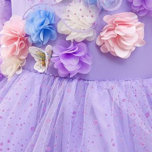 Venta caliente Isabella Encanto vestido púrpura Floral niños TV película Cosplay disfraz para Halloween niñas fiesta princesa vestido niños - Product Image 4