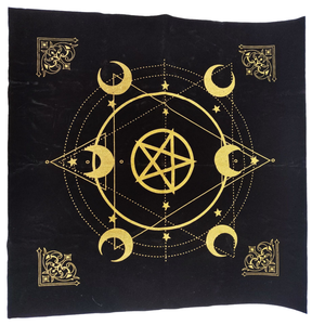 Cổ phiếu mới cao cấp màu đen màu hồng 49cm * 49cm mạ vàng nhung Tarot bàn thờ ma thuật lễ <span class=keywords><strong>tatot</strong></span> Khăn trải bàn sọc in mô hình - Product Image 4