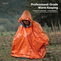 Poncho de pluie d'urgence en feuille d'aluminium, cape de pluie thermique anti-hypothermie pour le camping en plein air et l'alpinisme, premiers secours