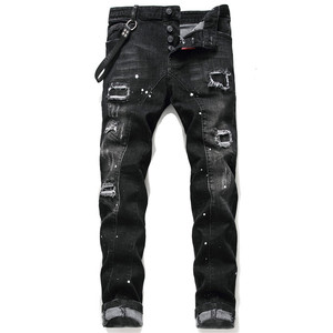 High Quality Men's <strong>Jeans</strong> Fitting Streetwear Wholesale <strong>Soft</strong> Ripped Denim Pants Men <strong>Jeans</strong> - Product Image 2