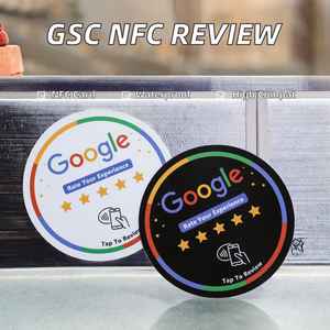 Etiqueta NFC de Google para valorar tu experiencia, toca para reseñar, tarjeta redonda impermeable, 13.56 MHz NFC 213 215 216 - Product Image 2