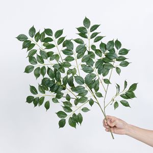 Plantes vertes artificielles Dream Castle, bouquet de feuilles de bonheur à 3 branches, fleurs en soie, décoration de mariage et de maison, 30cm-100cm - Product Image 1