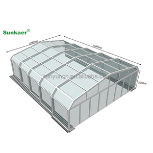 Jardin d'hiver rétractable Salles de soleil et maisons en verre en aluminium préfabriquées Terras coulissantes pliables à toit en forme de véranda - Product Image 6