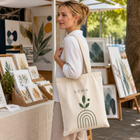 Sac fourre-tout en toile imprimé sur mesure avec option de taille personnalisée pour les projets d'emballage réutilisables