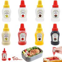 Bouteille en plastique PE souple transparente pratique de 25 ml, récipient pour sauce, salade, avec pression pour barbecue, bento