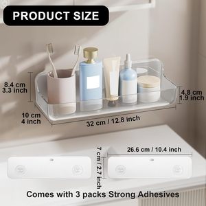 Modern Single-Tier Eco-Friendly PET Plastic Storage <b>Rack</b> Faucet <b>Tools</b> Transparent Smoke Black Color Standing Type Bathroom - Product Image 2