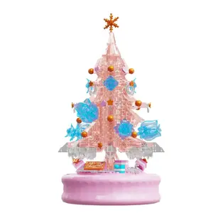 MOC积木精砖水晶圣诞树圣诞歌曲音乐盒圣诞积木玩具智力建筑玩具