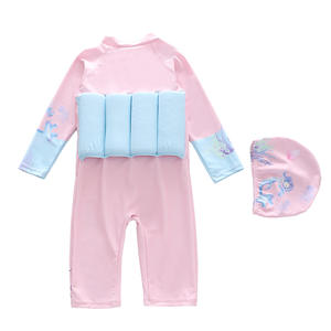 Costume da Bagno Galleggiante OEM ODM per Bambine, Intero a Maniche Lunghe con Stampa Sirena e Cappello - Product Image 6
