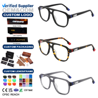 Monture de lunettes de lecture populaire 2026 anti-lumière bleue, faite à la main, pour femme, en acétate, double pont, design de créateur