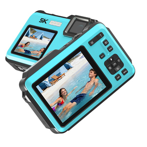 Mini caméra numérique pour enfants 64MP 5K, caméra de vlog à mise au point automatique avec webcam, écran rotatif pour l'acrobatie et le ralenti - Product Image 1