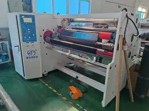 Mesin rewinding gulungan kertas kraft elektrik/mesin pemotong film plastik slitter rewinder