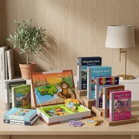 Livre magnétique éducatif pour enfants en gros d'usine, impression offset, revêtement laminé, carton épais, aimant, OEM