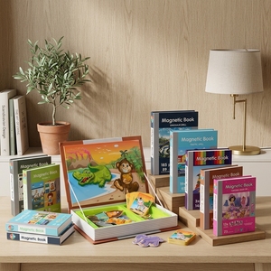 Livre magnétique éducatif pour enfants en gros d'usine, impression offset, revêtement laminé, carton épais, aimant, OEM - Product Image 2