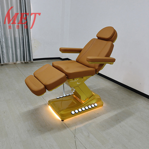 เฟอร์นิเจอร์ร้านเสริมสวยทันสมัยระดับมืออาชีพ เตียงนวดหน้าปรับระดับได้ เตียงต่อขนตาโค้งหรูหรา พร้อมไฟ LED สำหรับสปา - Product Image 6