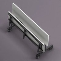 Ensemble de table et de banc multifonctionnel 3 en 1 pour école, cantine, auditorium, espace moderne, rectangulaire, mobile, pliable, déplaçable, hôpital