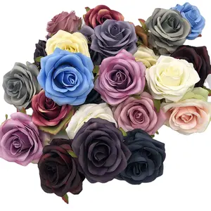 IFG high quality flower decoration artificial heads silk flower heads bulk making wedding wall