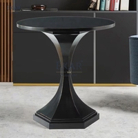 Table d'appoint d'angle ronde en bois massif classique pour salons