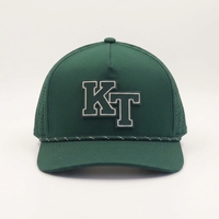 Casquette de baseball imperméable en polyester à 5 panneaux, perforée au laser, respirante, avec logo en caoutchouc, fermeture snapback, cordon, motif léopard, pour activités de plein air et golf, OEM
