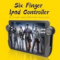 AKpad6K 2pcs Tombol Gaming Tablet Ringan 6 Jari dengan Motor Getar untuk Elemen Permainan Menembak di PUBG